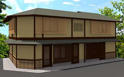 京町家パース（外観）