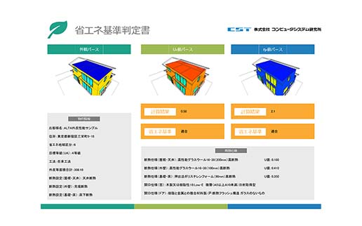 省エネ基準判定書