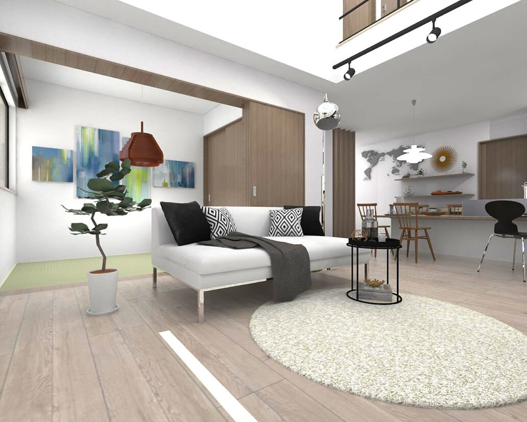 内観パース-リビング