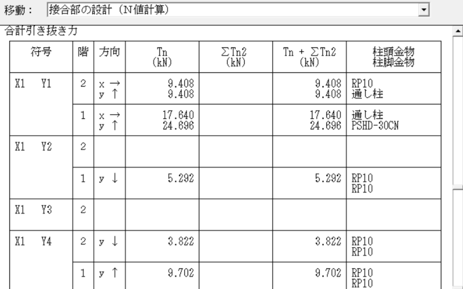 引き抜き力算定 金物選定 一覧表 - 軸組工法（在来工法）版