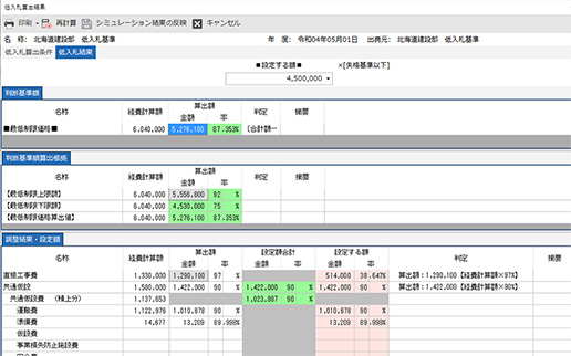 最低制限価格シミュレーション