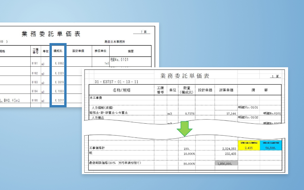 業務委託案件の積算